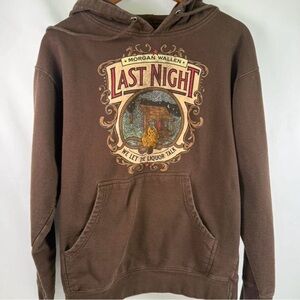 Morgan Wallen Brown Medium Hoodie Sweatshirt Last Night Concert